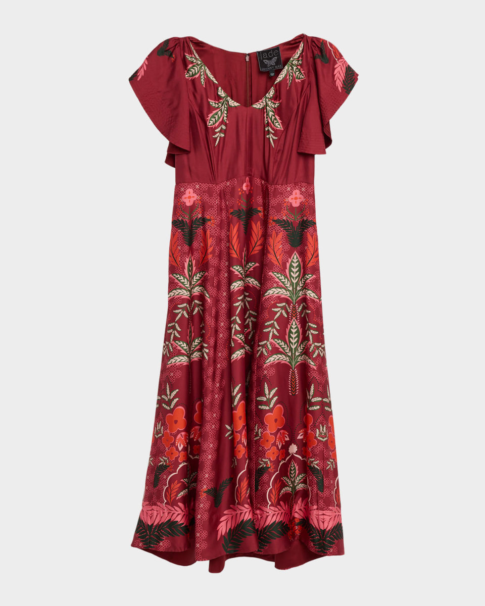 Annamay Floral & Geometric-Print Midi Dress